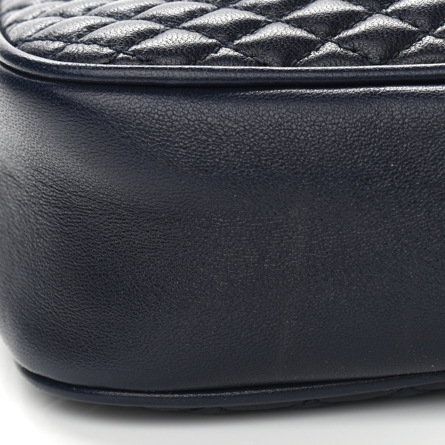 Saint Laurent Lambskin Quilted Victoire Camera Bag Deep Marine 10 of 11