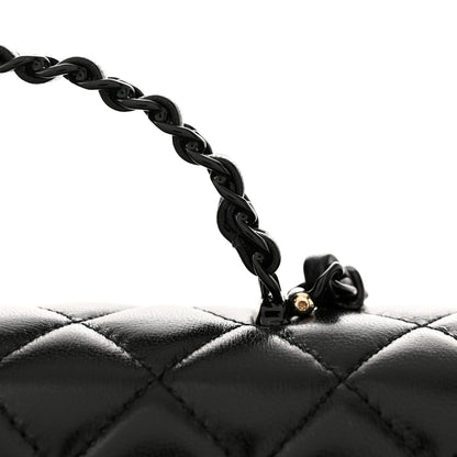 Chanel Lambskin Quilted Coco Pop Top Handle Flap Black 11 of 11