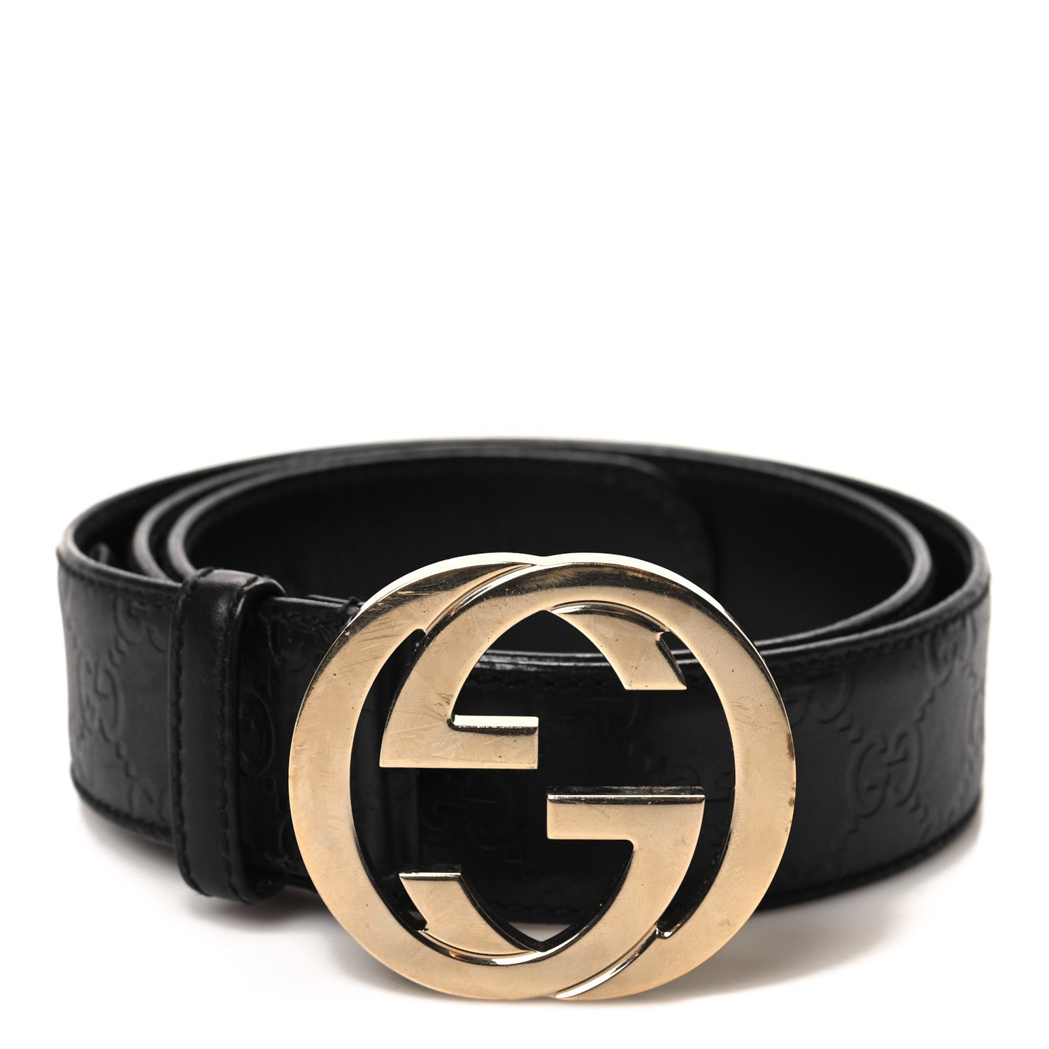 Gucci Calfskin Interlocking G 40mm Belt 90 36 Black 1 of 5