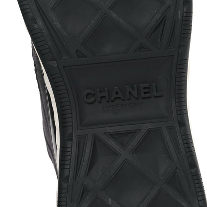Chanel Suede Calfskin Nylon Grosgrain CC Sneakers 40 Grey 6 of 8