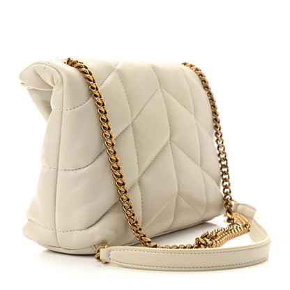 Saint Laurent Lambskin Quilted Toy Loulou Puffer Monogram Chain Satchel Crema Soft 2 of 10