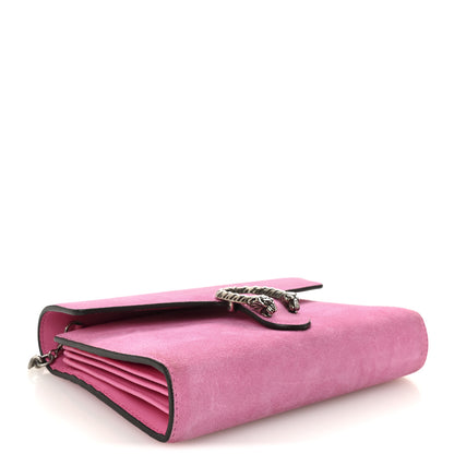 Gucci Suede Mini Dionysus Chain Wallet Pink Tropical Flower 4 of 10