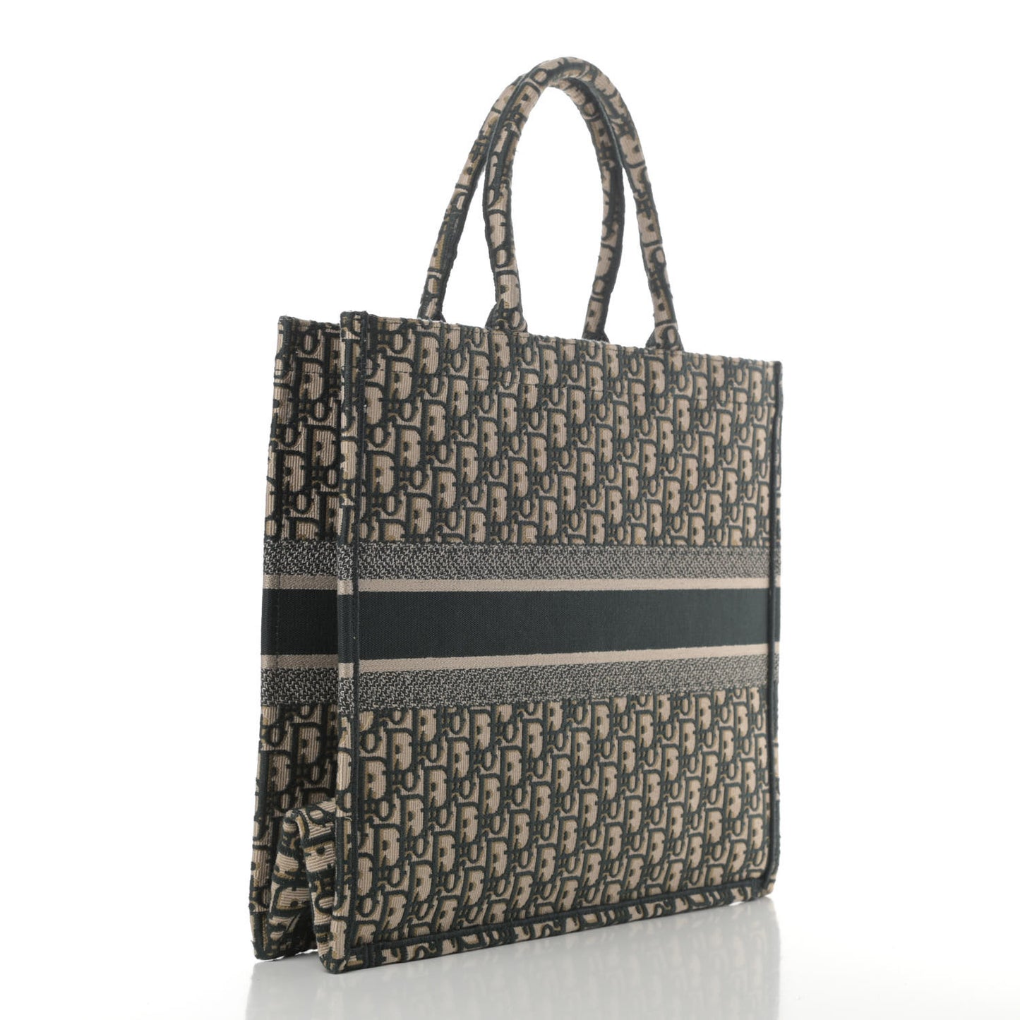 Oblique Large Book Tote Vert Multicolor