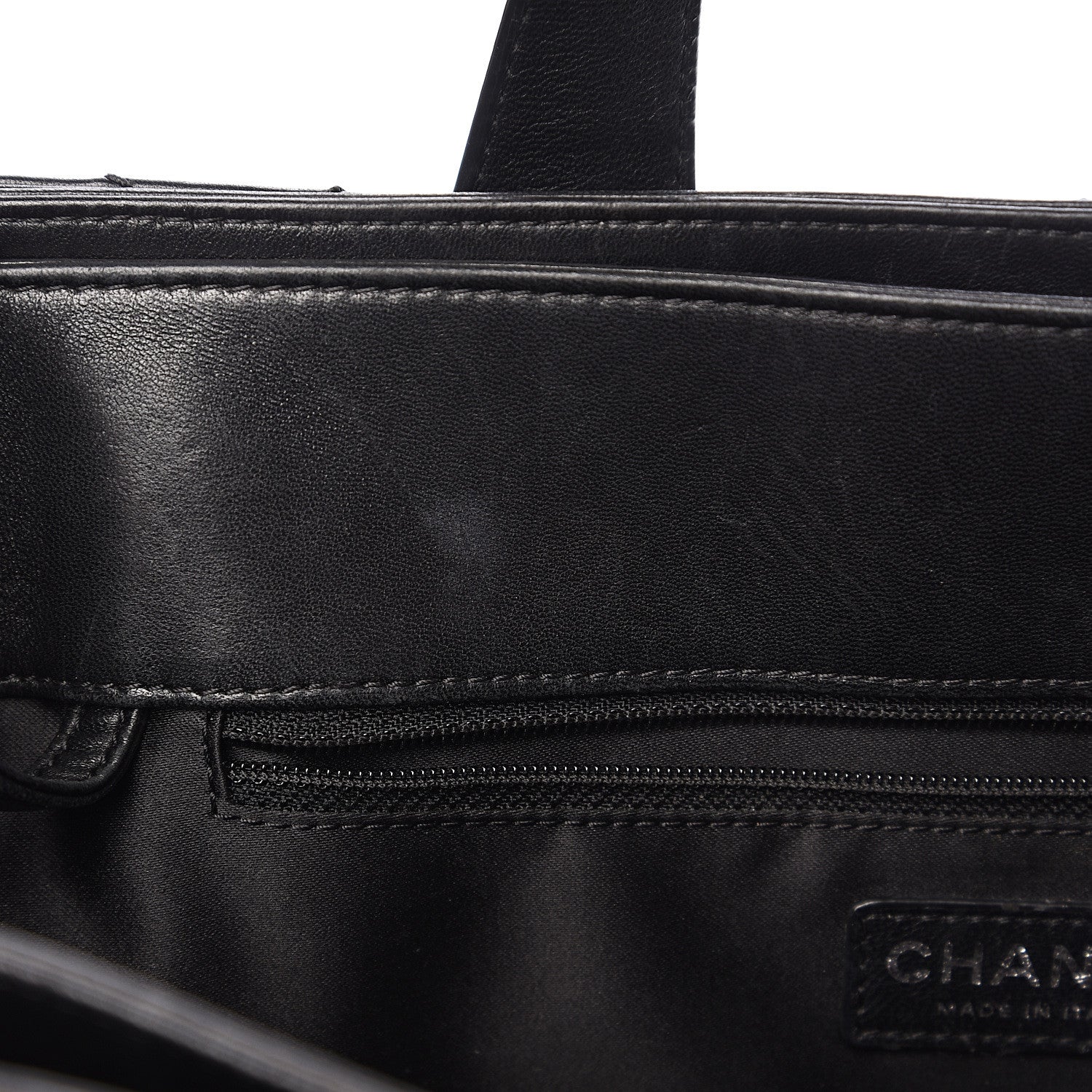 Chanel Lambskin Quilted Large Easy Carry Shopping Tote Black 7 of 21