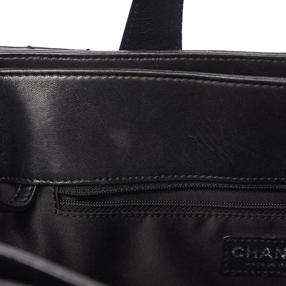 Chanel Lambskin Quilted Large Easy Carry Shopping Tote Black 7 of 21
