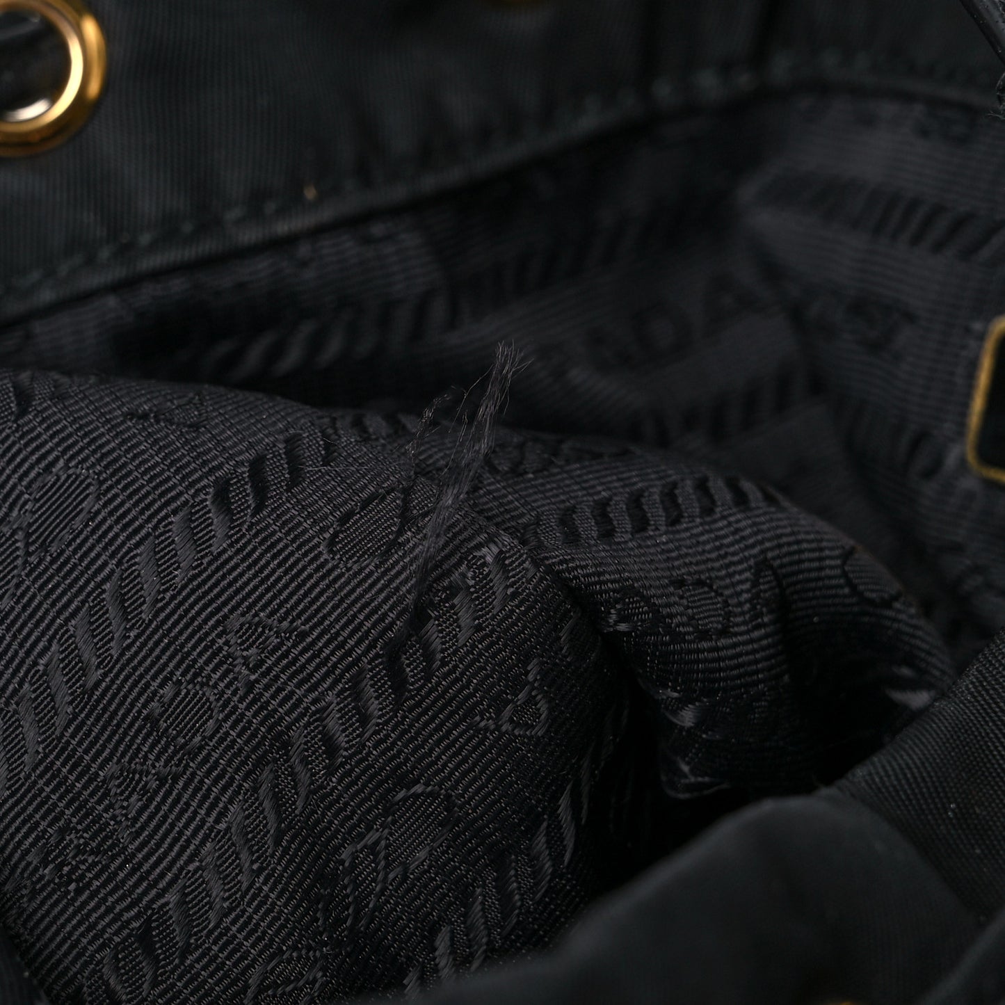 Saffiano Tessuto Nylon Mini Bucket Crossbody Bag Black