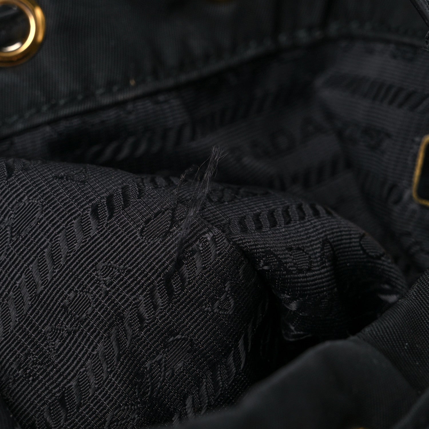 Prada Saffiano Tessuto Nylon Mini Bucket Crossbody Bag Black 12 of 17