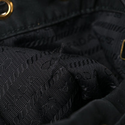 Prada Saffiano Tessuto Nylon Mini Bucket Crossbody Bag Black 12 of 17