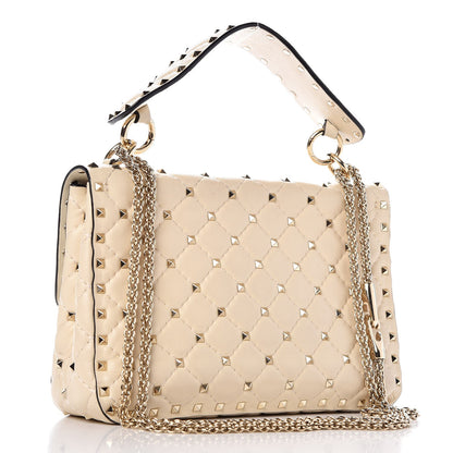 Valentino Garavani Nappa Medium Rockstud Spike Shoulder Bag Light Ivory 3 of 9