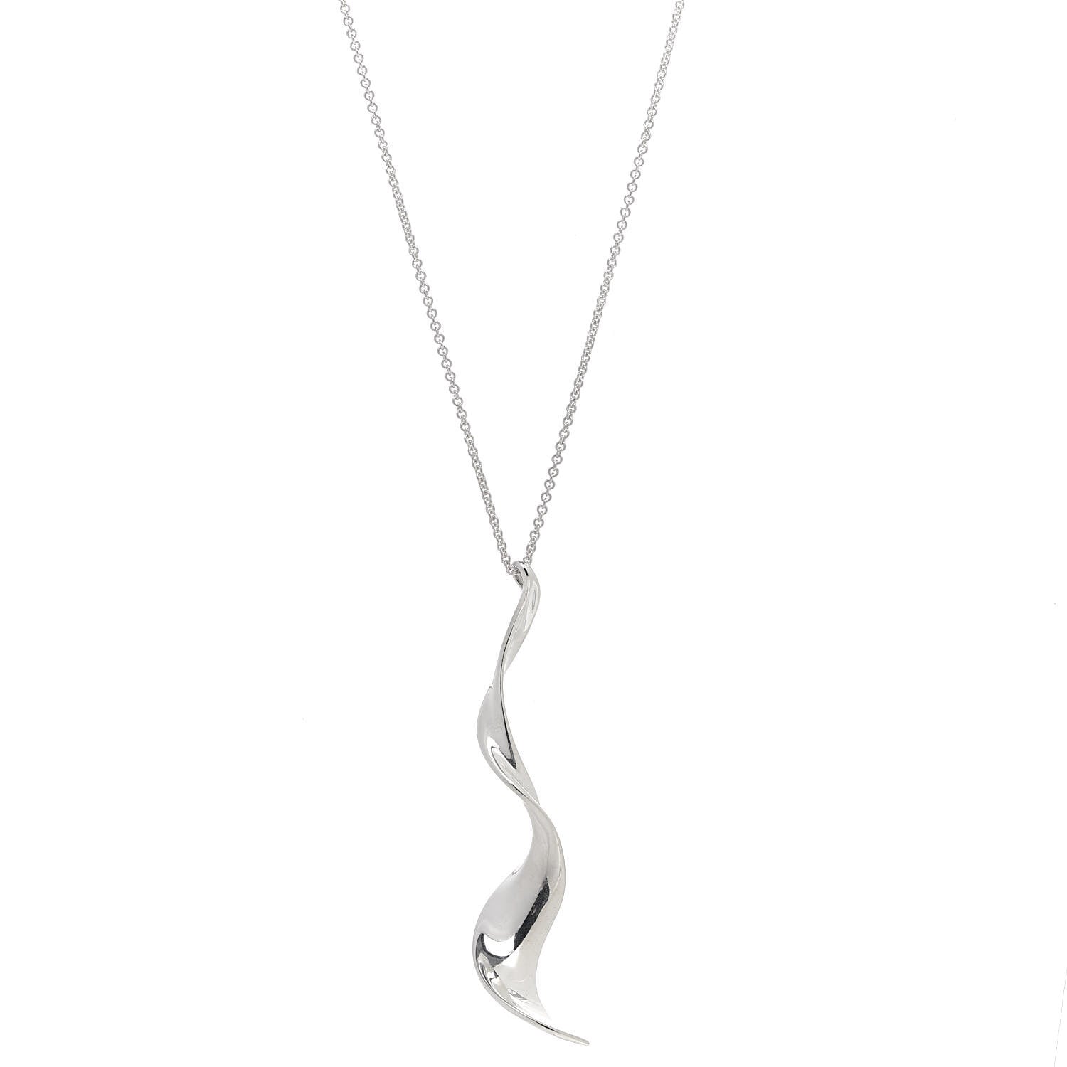 Tiffany Sterling Silver Frank Gehry Orchid Drop Pendant Necklace 1 of 5
