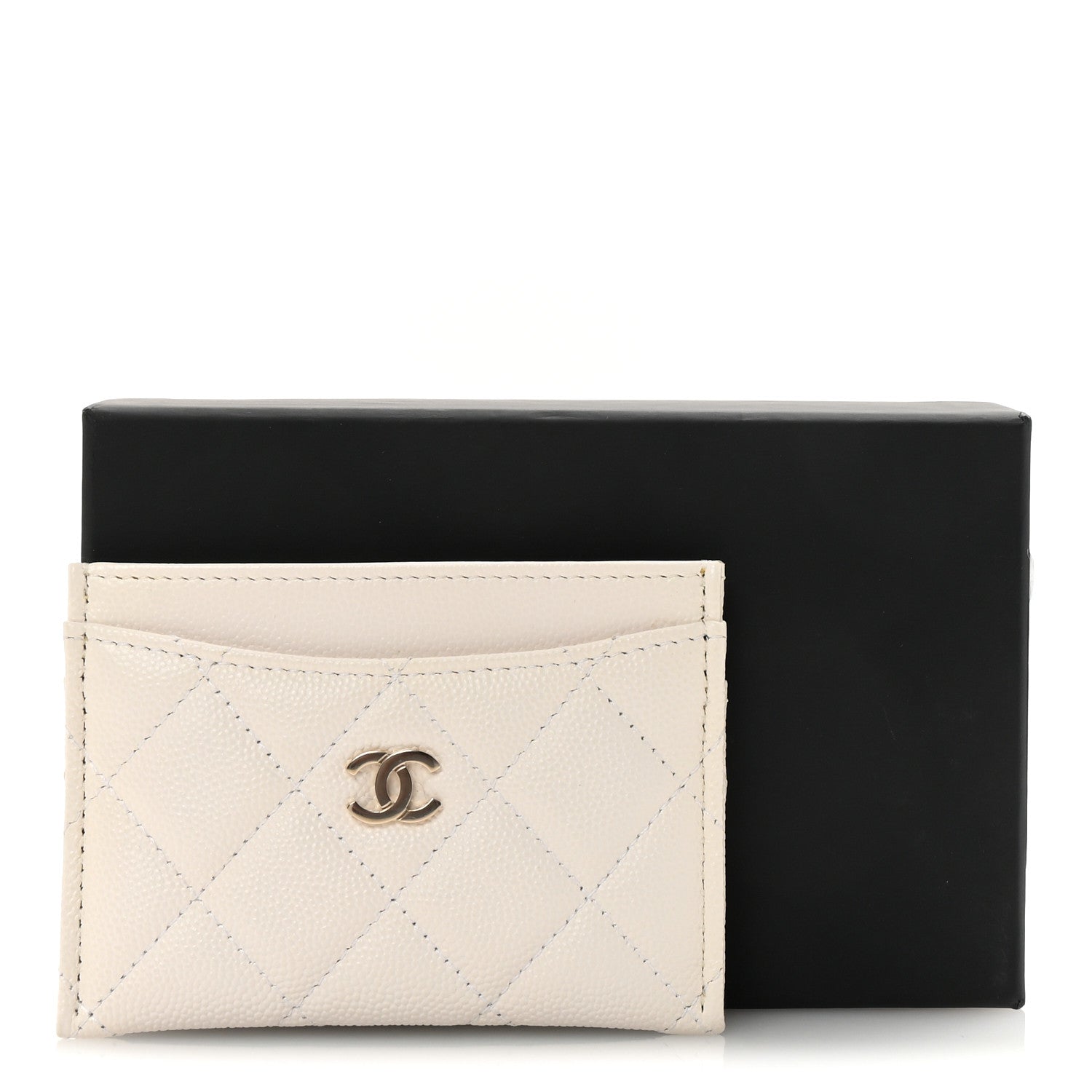 Chanel Caviar Quilted Card Holder White 9 of 9