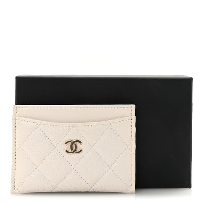 Chanel Caviar Quilted Card Holder White 9 of 9