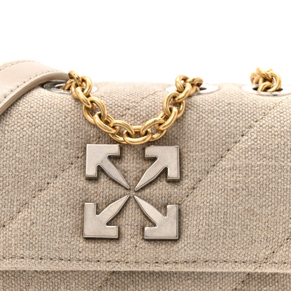 Off-White Linen Diagonal Quilted Jackhammer 17 Shoulder Bag Beige 8 of 12