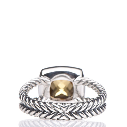 David Yurman Sterling Silver Diamond Citrine 7mm Petite Albion Ring 52 6 4 of 5