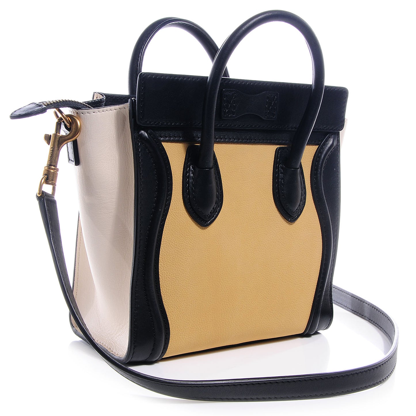 Calfskin Nano Tri-Color Luggage Vanilla