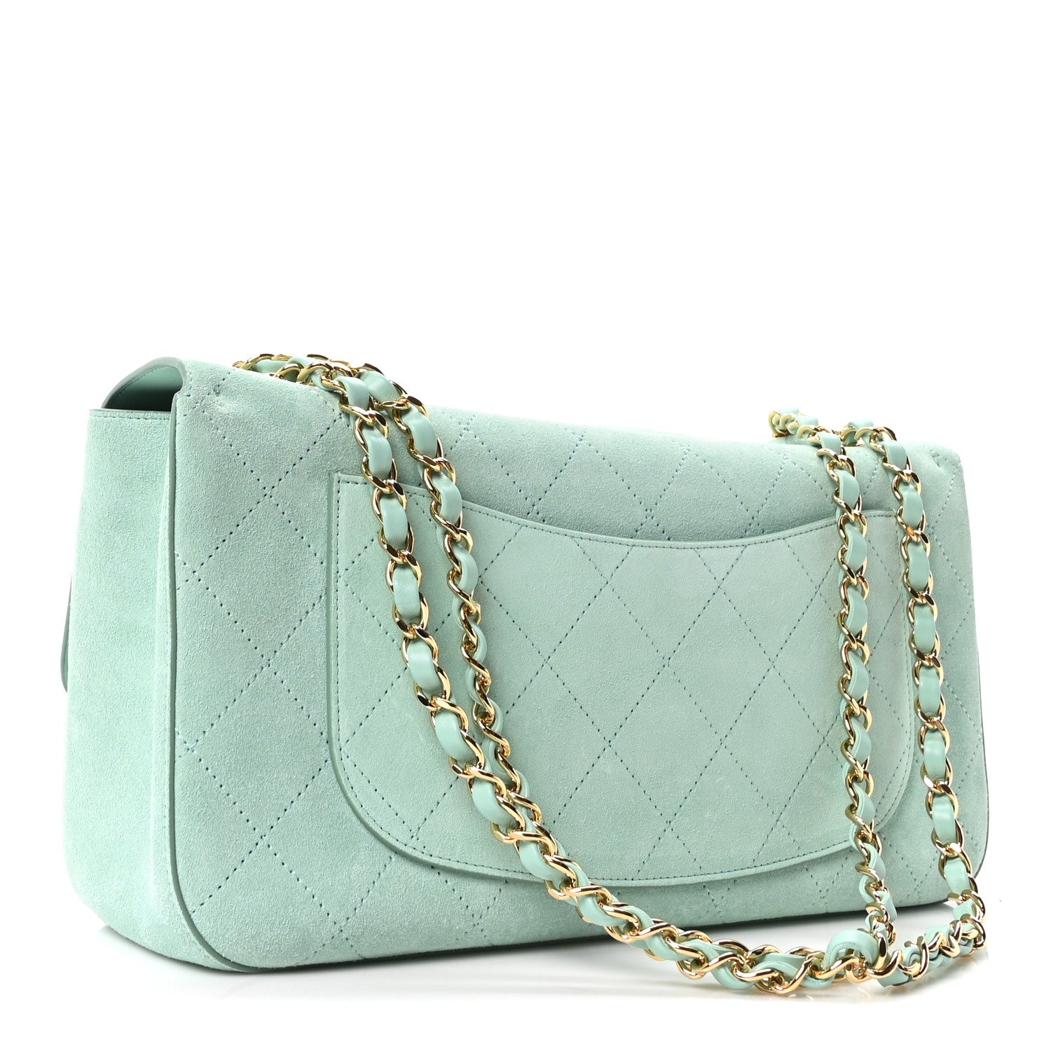 Chanel Suede Calfskin Small Souplissimo Maxi Flap Green 3 of 11