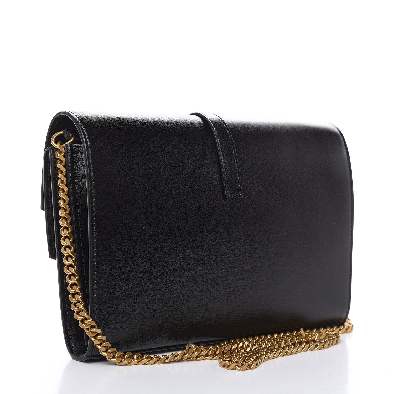 Saint Laurent Smooth Calfskin Monogram Sulpice Chain Wallet Black 3 of 8