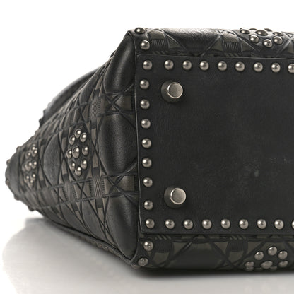 Christian Dior Calfskin Studded Flower Medium Lady Dior Black 7 of 8