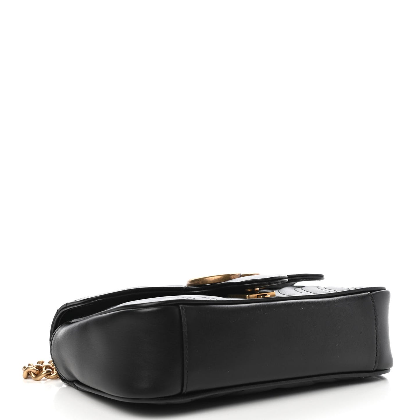 Calfskin Matelasse Mini GG Marmont Shoulder Bag Black