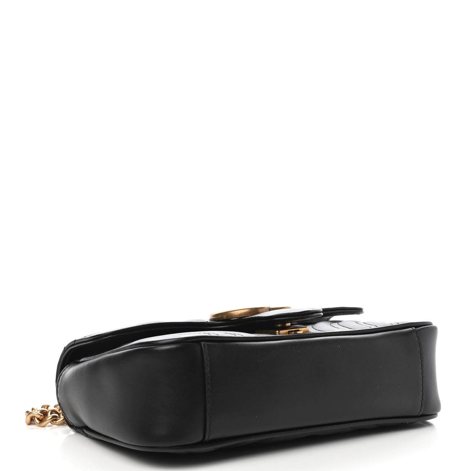 Gucci Calfskin Matelasse Mini GG Marmont Shoulder Bag Black 4 of 11