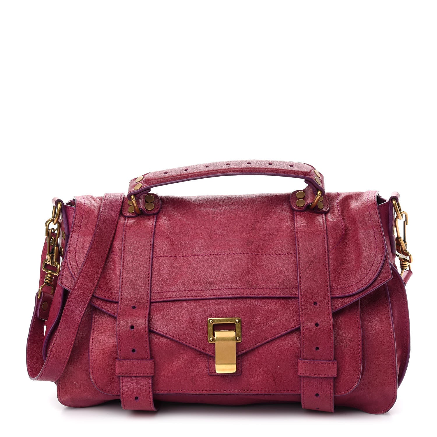 Proenza Schouler Lambskin Medium PS1 Satchel Raspberry 1 of 10