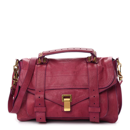 Proenza Schouler Lambskin Medium PS1 Satchel Raspberry 1 of 10