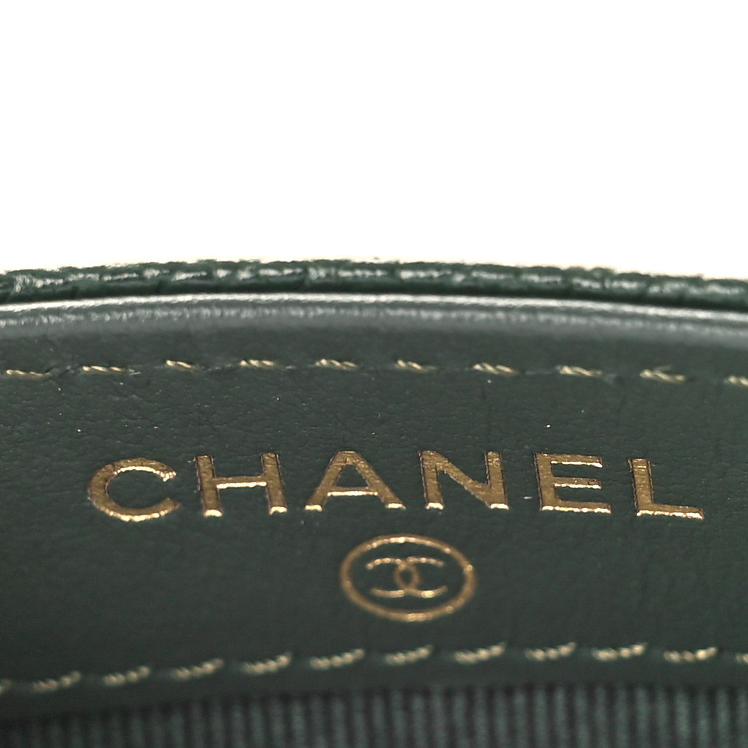 Chanel Caviar Quilted Chain CC Card Holder Khaki 6 of 9