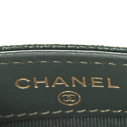 Chanel Caviar Quilted Chain CC Card Holder Khaki 6 of 9