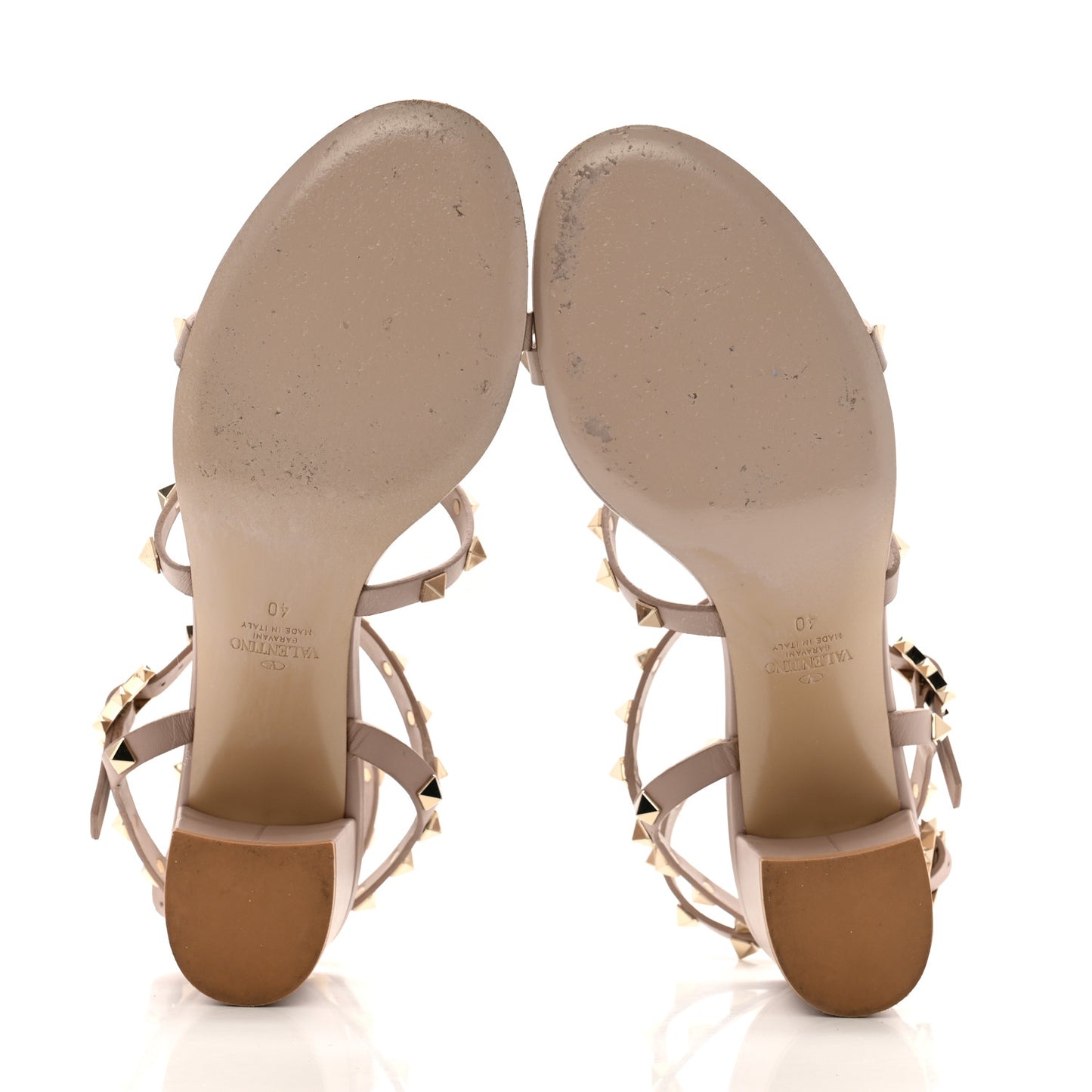 Calfskin Rockstud 60mm City Sandals 40 Poudre
