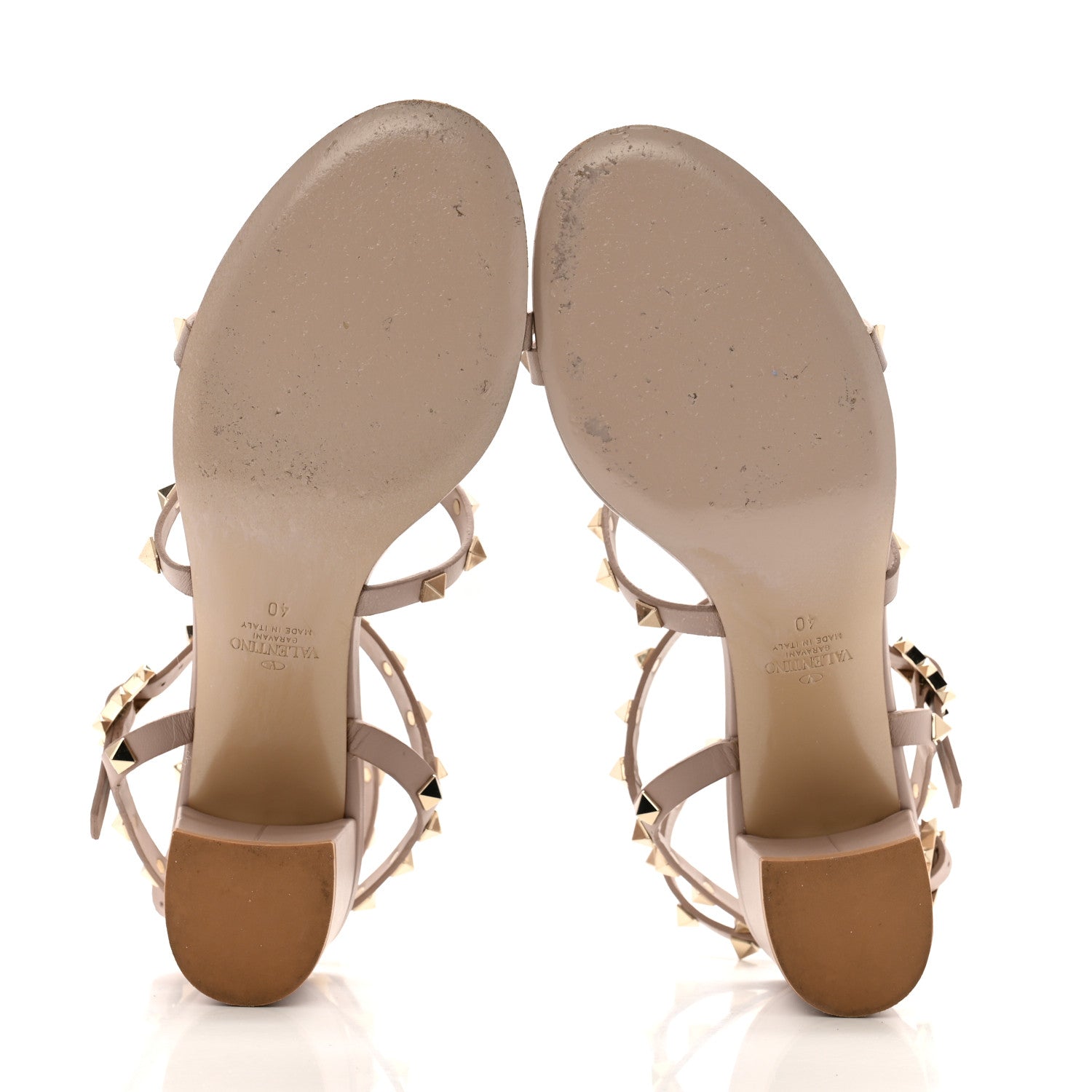 Valentino Garavani Calfskin Rockstud 60mm City Sandals 40 Poudre 6 of 12
