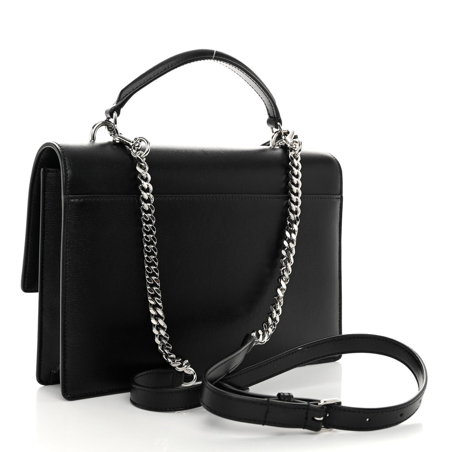 Smooth Calfskin Medium Monogram Sunset Satchel Black