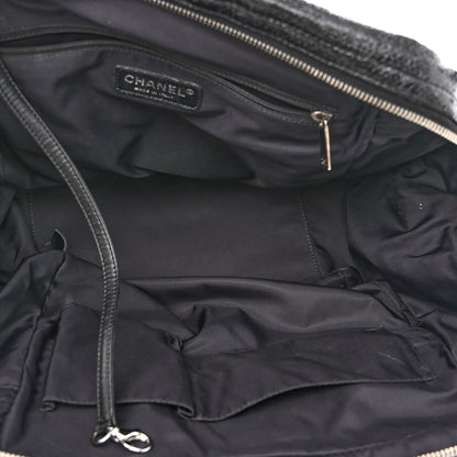 Chanel Coated Canvas Paris Biarritz Satchel Black 5 of 14