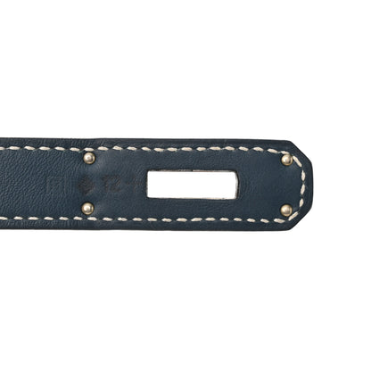 Hermes Swift Toile Ghillies Birkin 35  Bleu Saphir 7 of 13