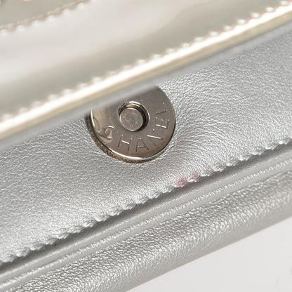 Chanel Patent Strass Wallet On Chain WOC Silver 10 of 12