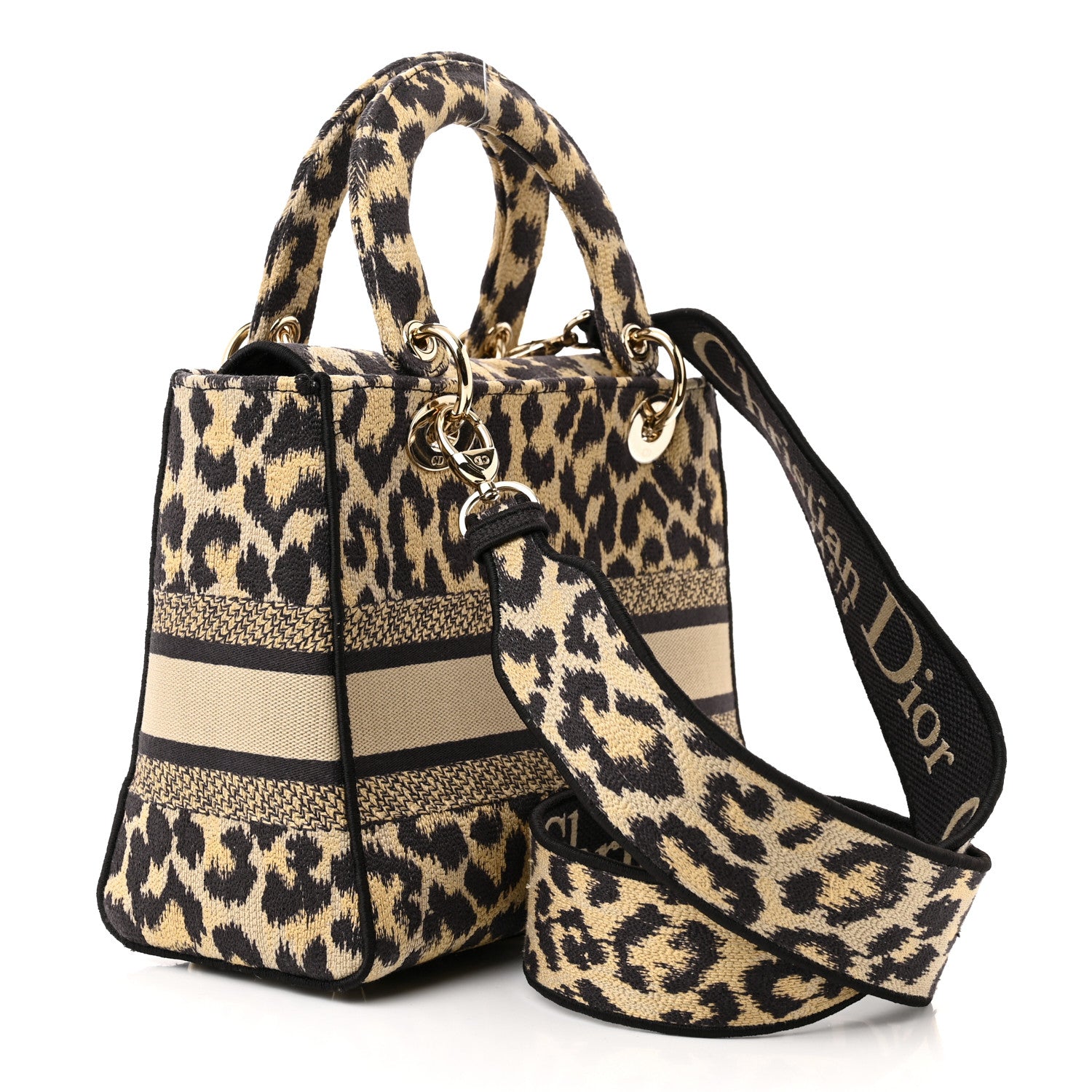 Christian Dior Canvas Medium Mizza Embroidered Lady D-Lite Beige Multicolor 3 of 10