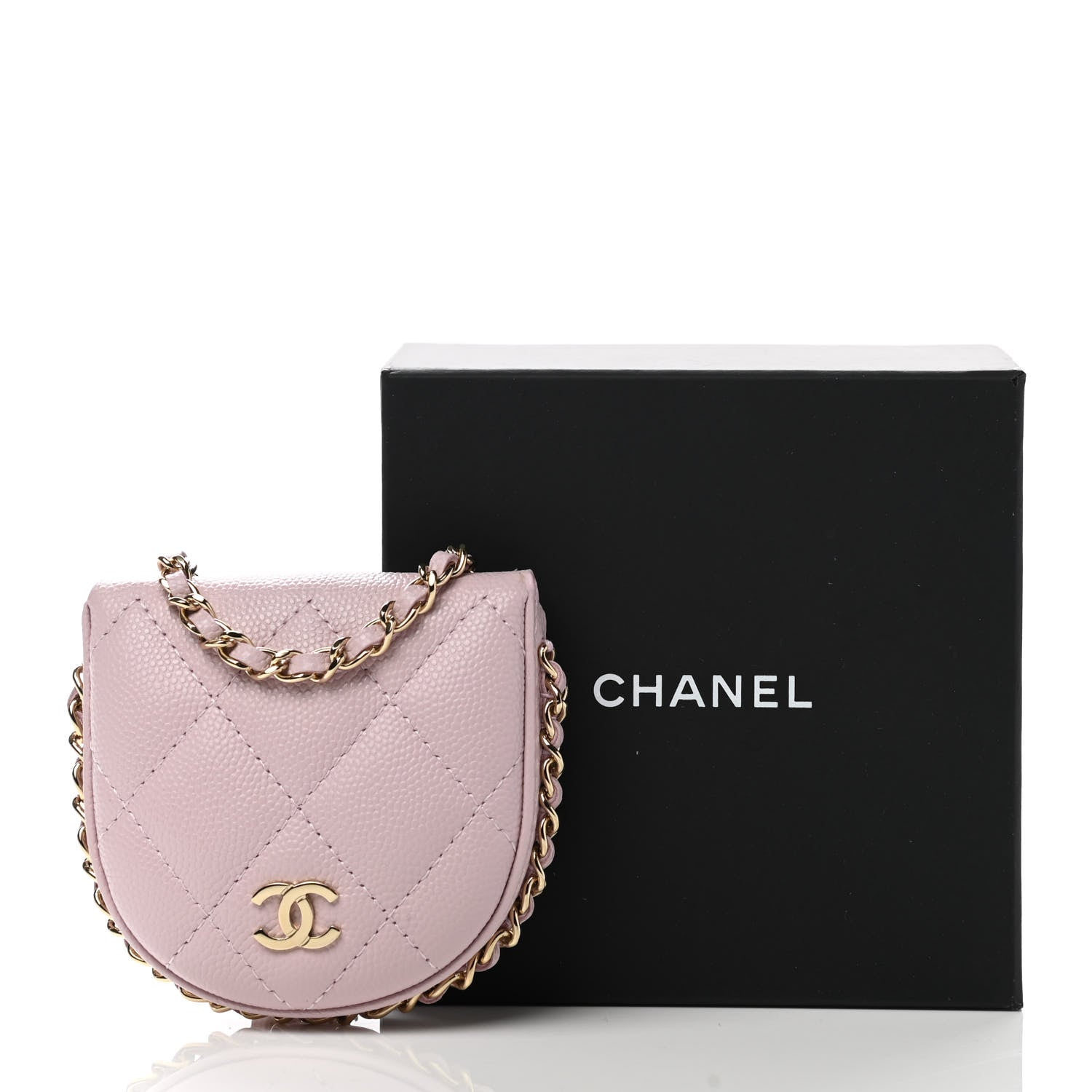 Chanel Caviar Quilted Tray Coin Purse With Chain Pink 7 of 7