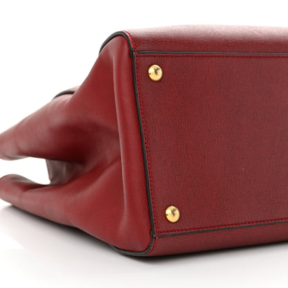 Fendi Vitello Elite Regular 2Jours Tote Rosso Scuro Ciliegia 9 of 13