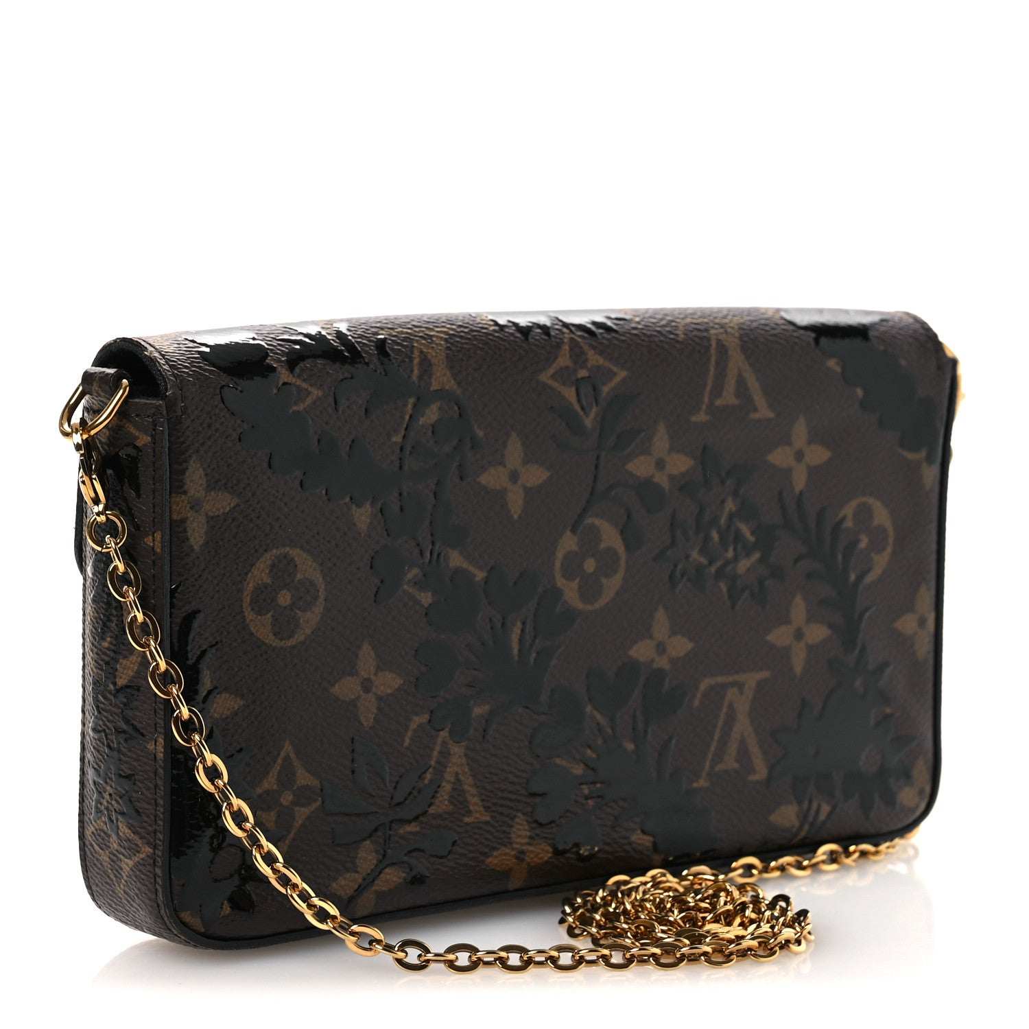Louis Vuitton Monogram Blossom Pochette Felicie Chain Wallet Black 4 of 14