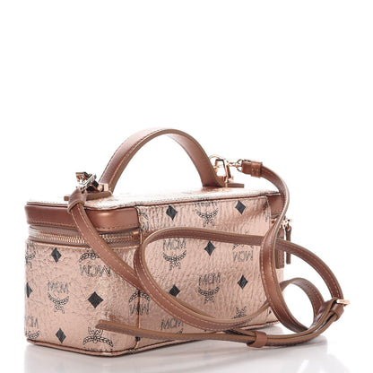 MCM Metallic Visetos Vanity Case Champagne Gold 3 of 8