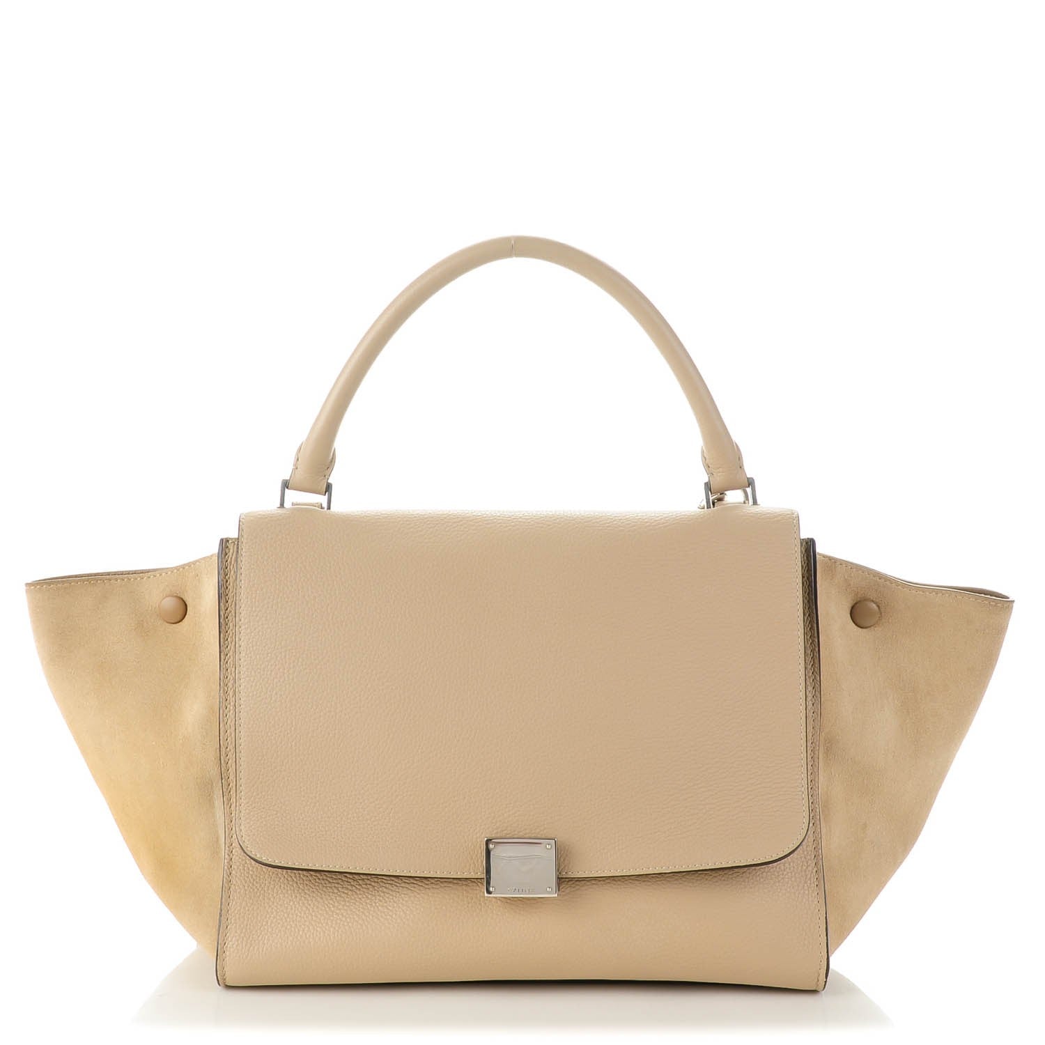 Celine Drummed Calfskin Suede Medium Trapeze Dune 1 of 6