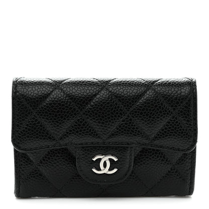 Chanel Caviar Quilted Flap Card Holder Wallet Black 1 of 8