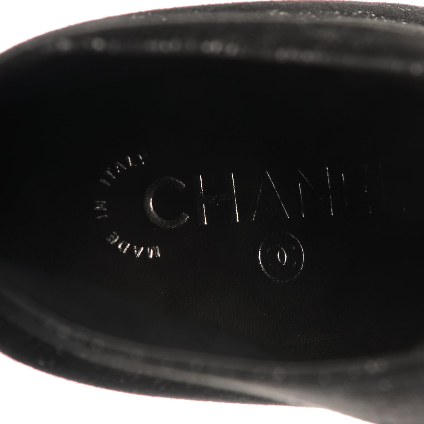 Iridescent Calfskin Pearl Lace Up Short Boots 39.5 Black