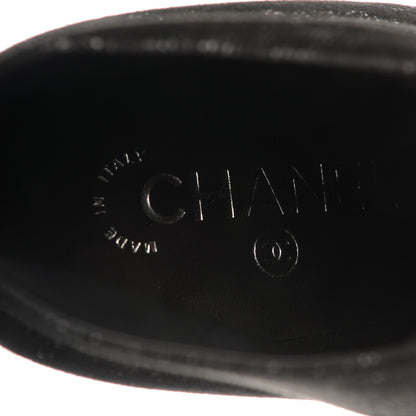 Chanel Iridescent Calfskin Pearl Lace Up Short Boots 39.5 Black 7 of 8
