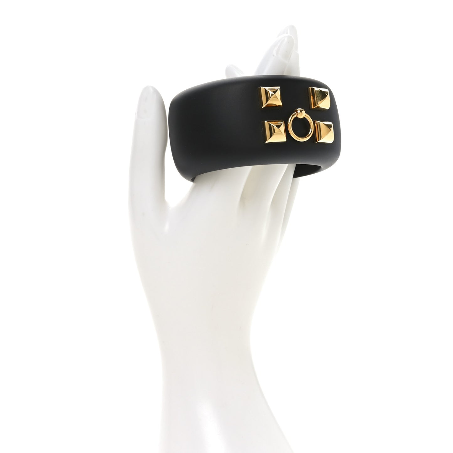 Pearwood Medor Wide Cuff Bracelet M Black