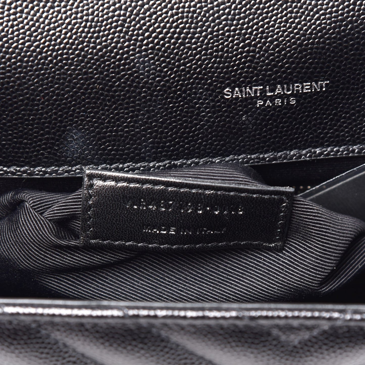 Grain De Poudre Matelasse Chevron Large Monogram Satchel Black