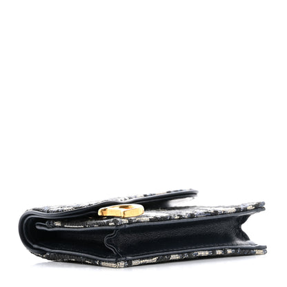 Christian Dior Oblique Saddle Card Holder Blue 4 of 8