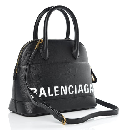 Balenciaga Signature Grained Calfskin Logo S Ville Top Handle Bag Black 3 of 10