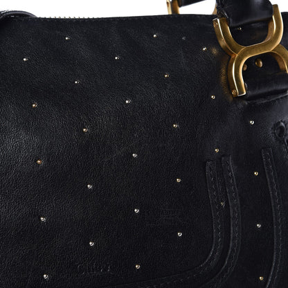 Chloe Calfskin Studded Medium Marcie Satchel Black 11 of 11