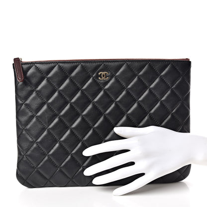 Chanel Lambskin Quilted Medium Cosmetic Case Black 2 of 9