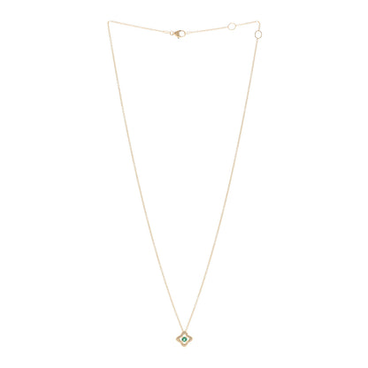 David Yurman 18K Yellow Gold Diamond Emerald Venetian Quatrefoil Pendant Necklace 3 of 5